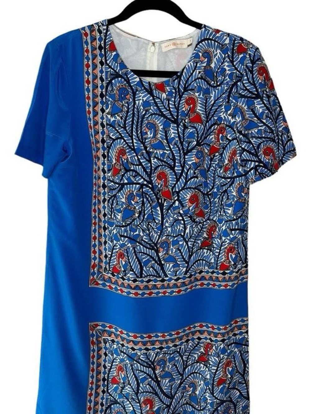 TORY BURCH Mallory Something Wild 100% Silk Printed Shift Dress - Picture 3 of 13